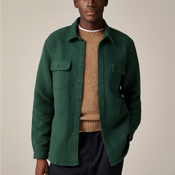 J crew Heavyweight chamois workshirt Hunting Green Chamois - Picture 1 of 6